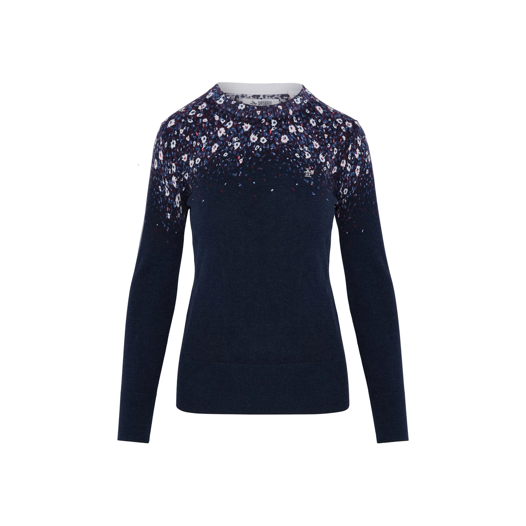 Women's Floral Printed Golf Sweater In Black Iris - Image 5