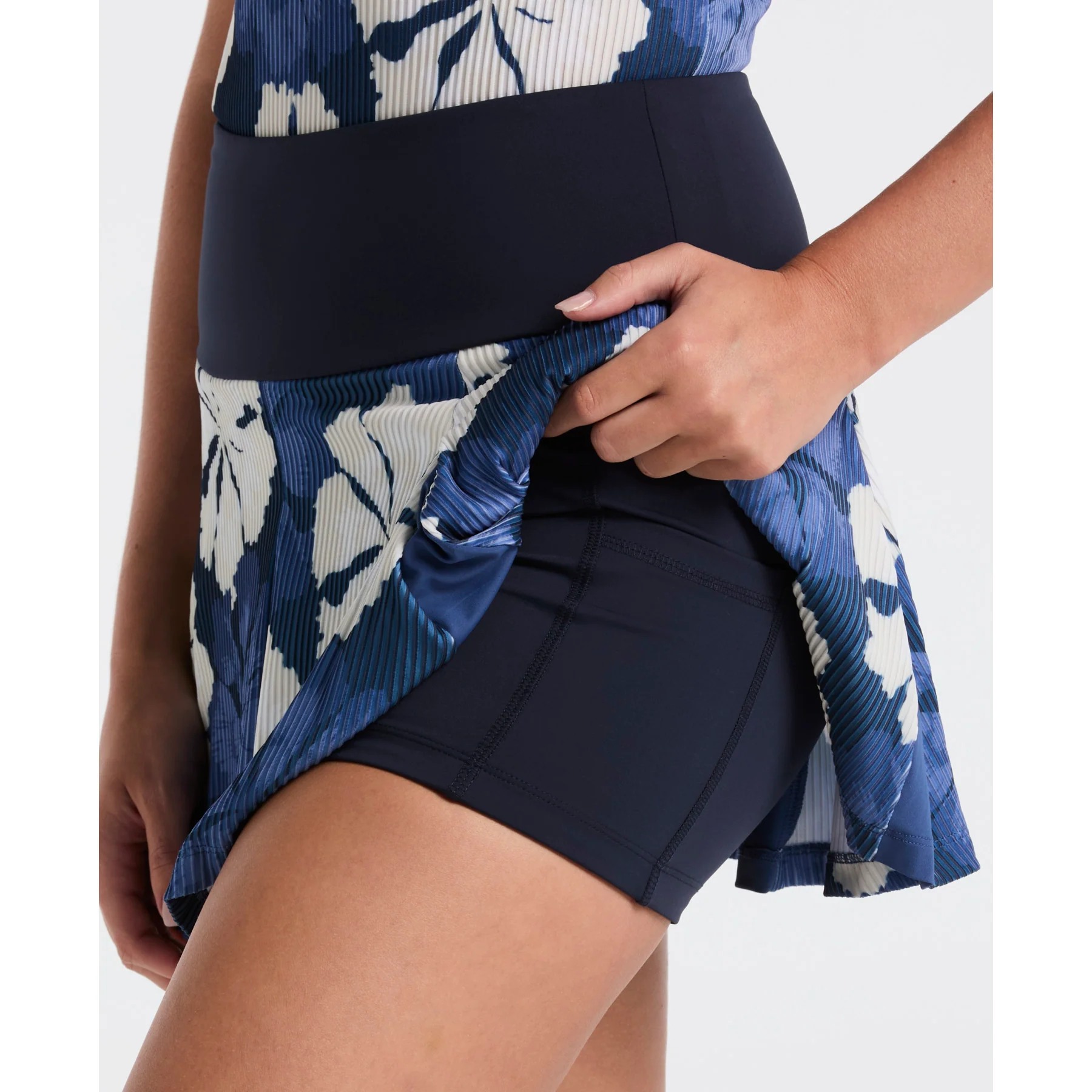 Women's Fuji Floral Tennis Skort In Black Iris - Image 5
