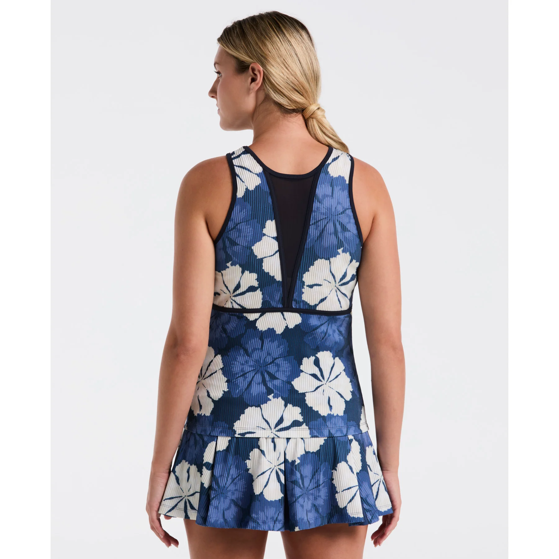 Women's Fuji Floral Tennis Tank Top In Black Iris - Image 2