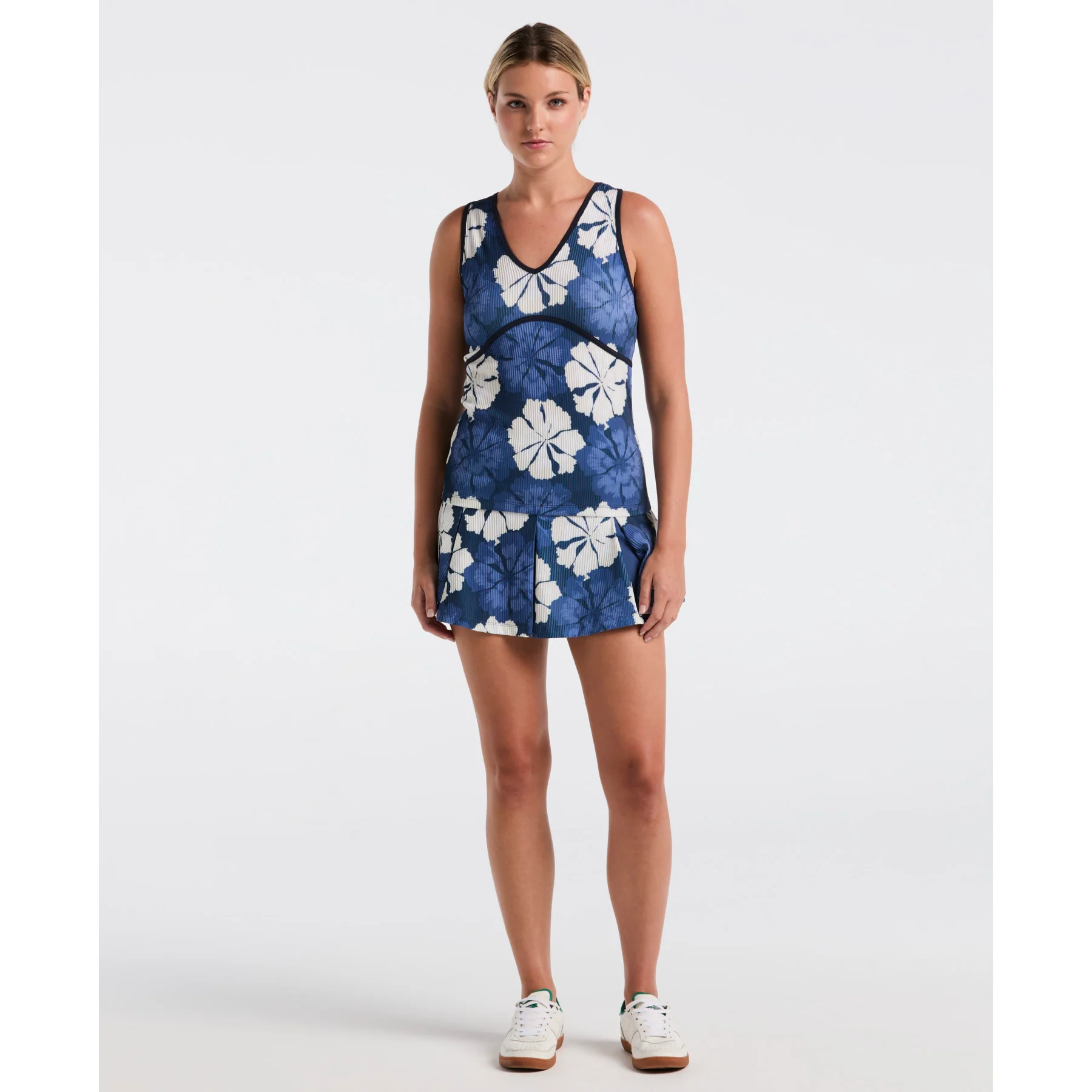 Women's Fuji Floral Tennis Tank Top In Black Iris - Image 4