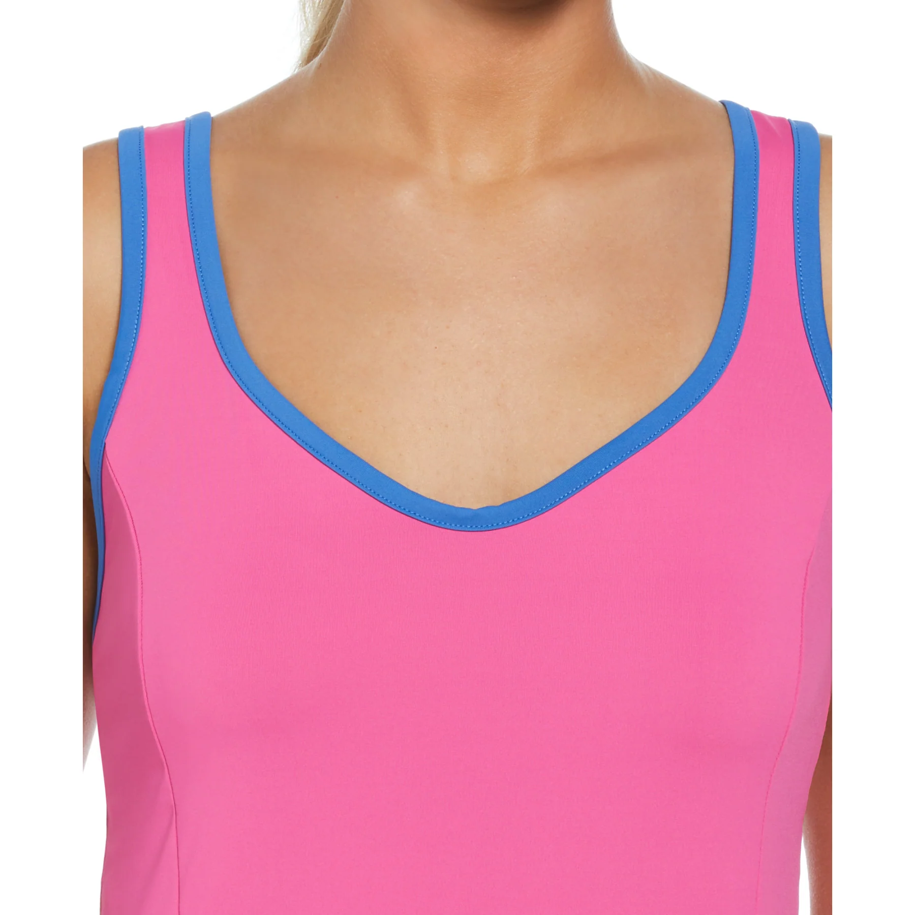 Women's Heart Tennis Tank Top With Back Knot Detail In Cheeky Pink - Image 3