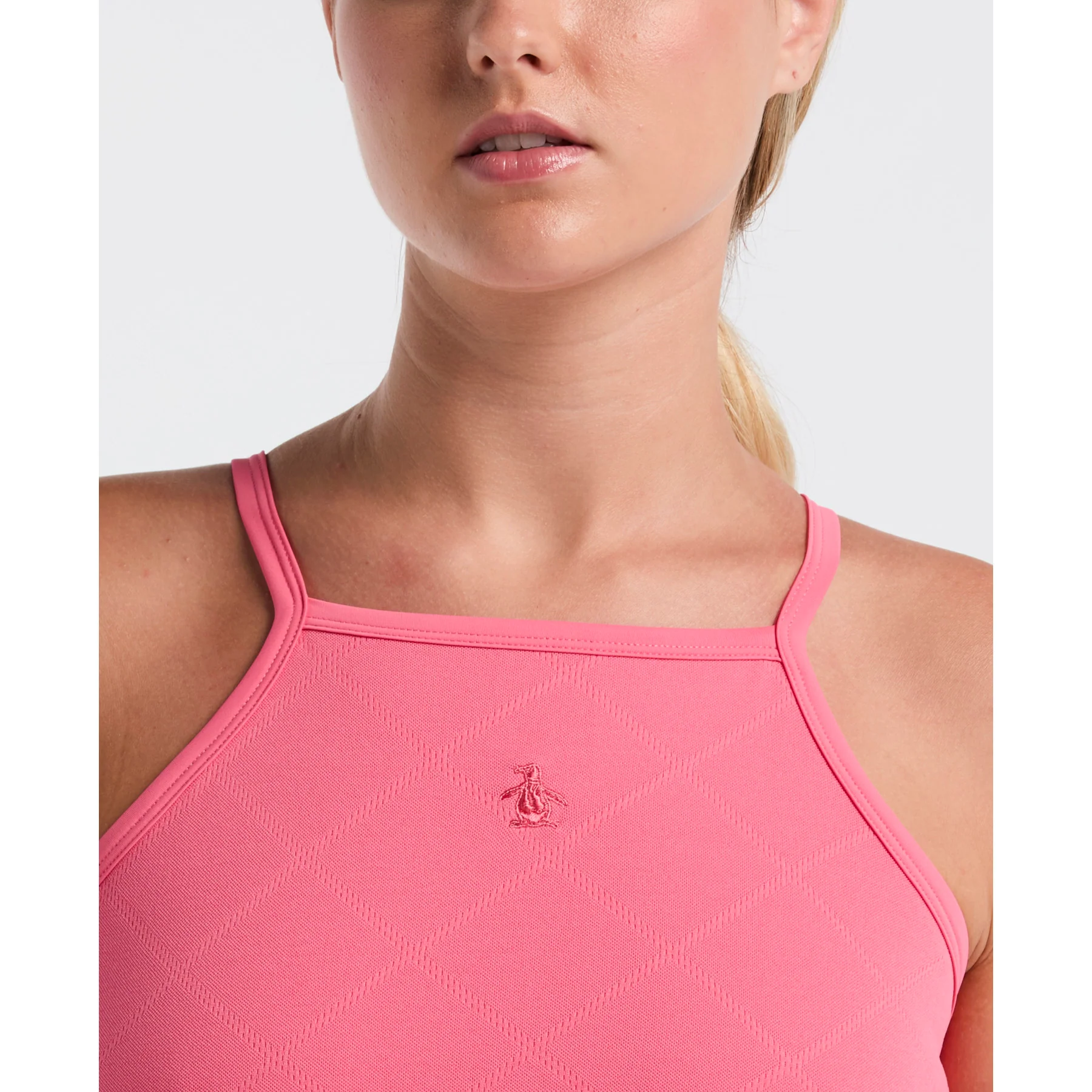 Women's Jacquard Tennis Tank Top In Camellia Rose - Image 3