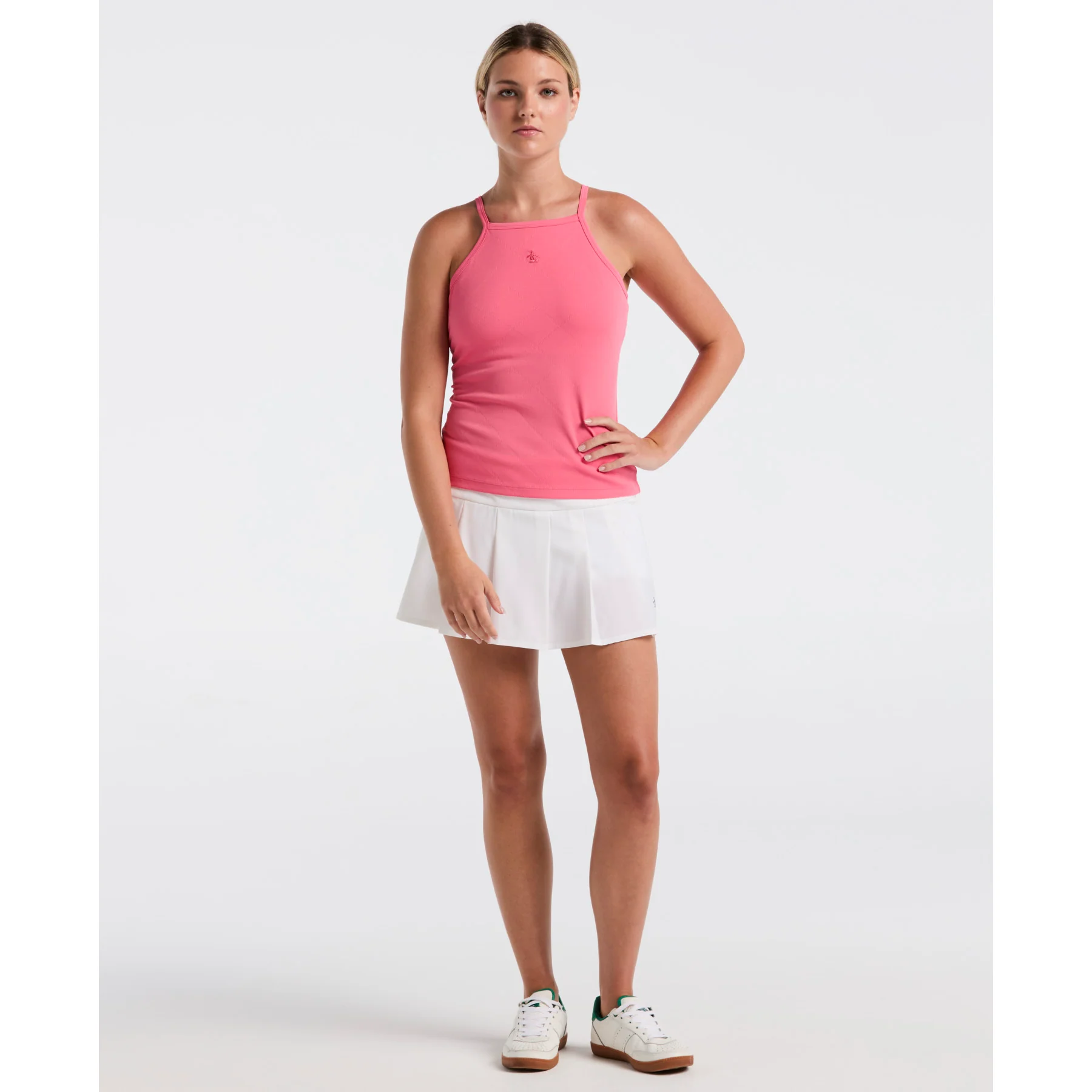 Women's Jacquard Tennis Tank Top In Camellia Rose - Image 4