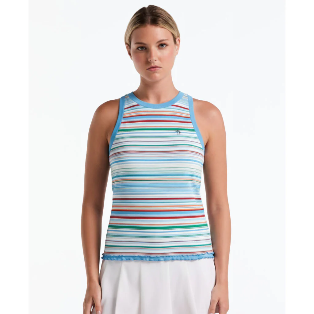 Women's Lettuce Edge Tennis Tank Top In Aquarius