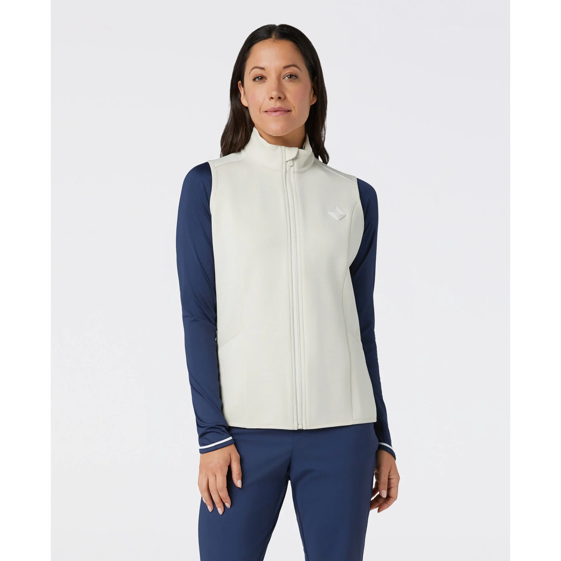 Women's Midweight Golf Vest In Silver Birch Heather