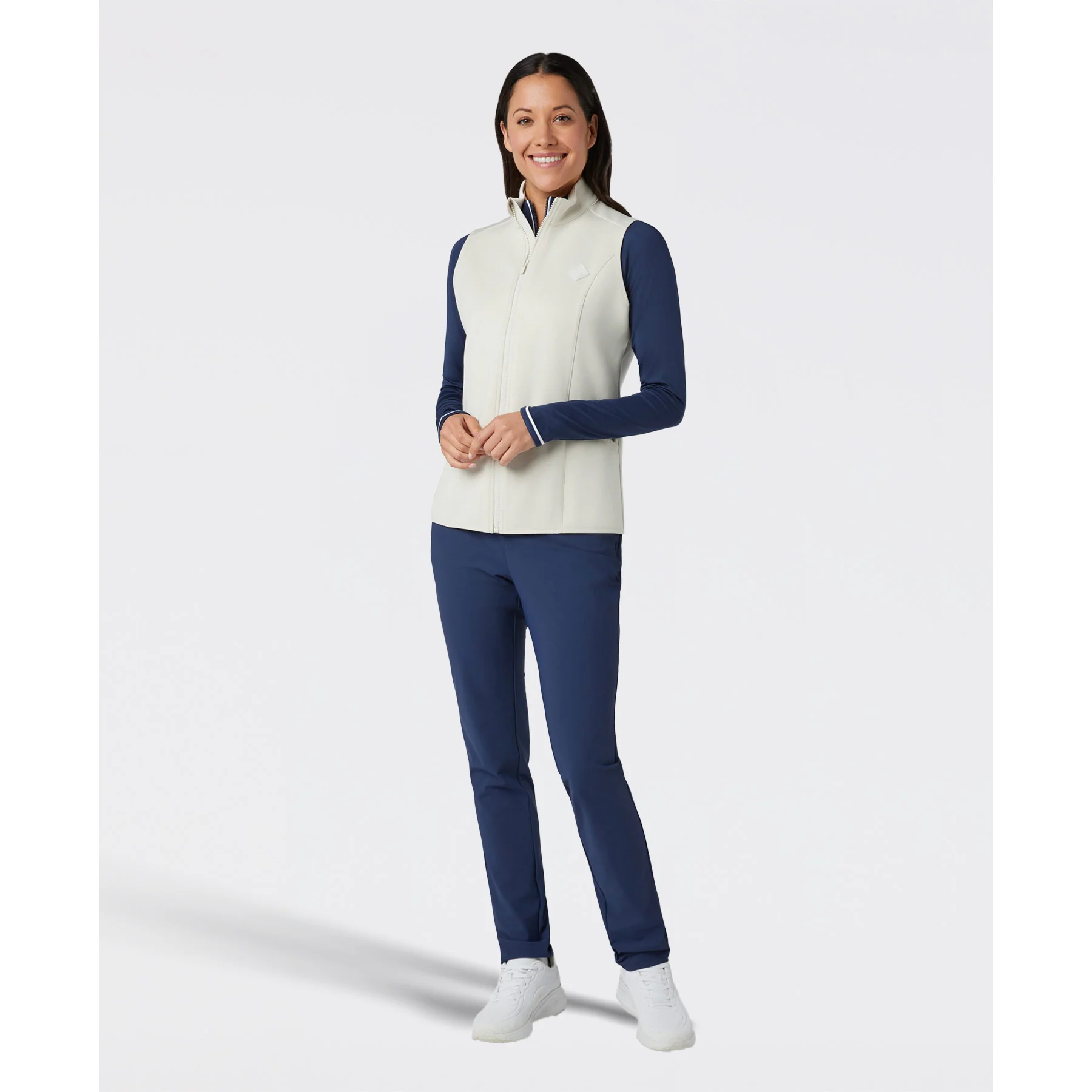 Women's Midweight Golf Vest In Silver Birch Heather - Image 4