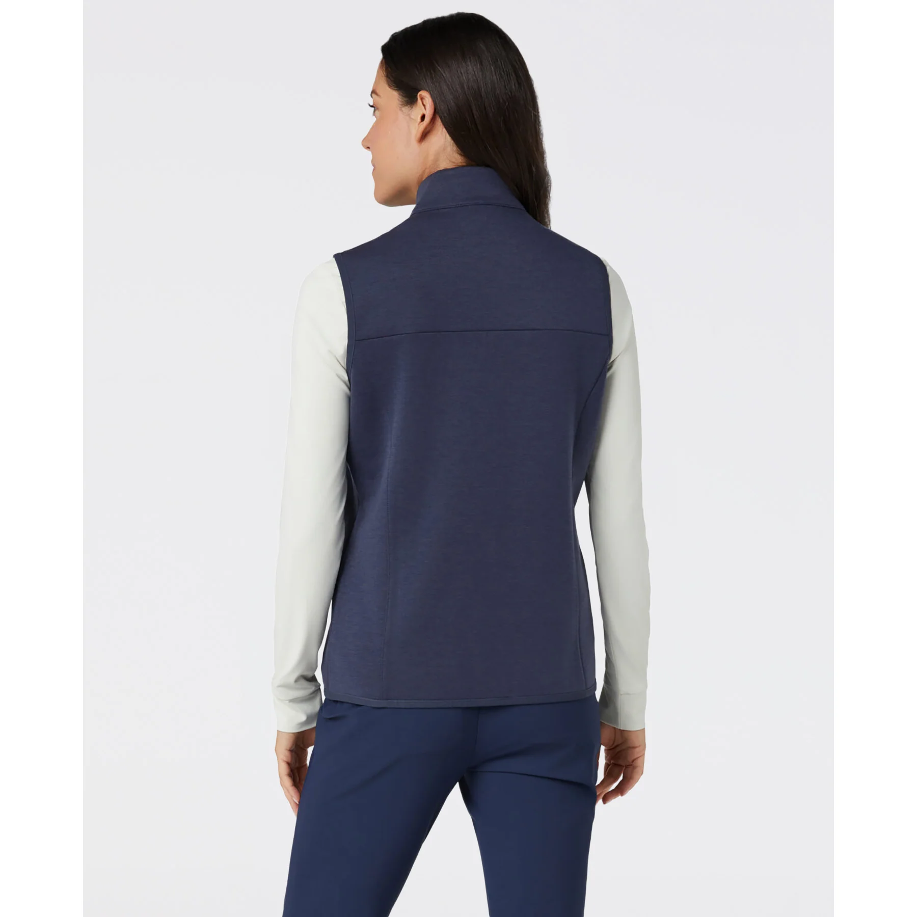 Women's Midweight Golf Vest In Black Iris Heather - Image 2