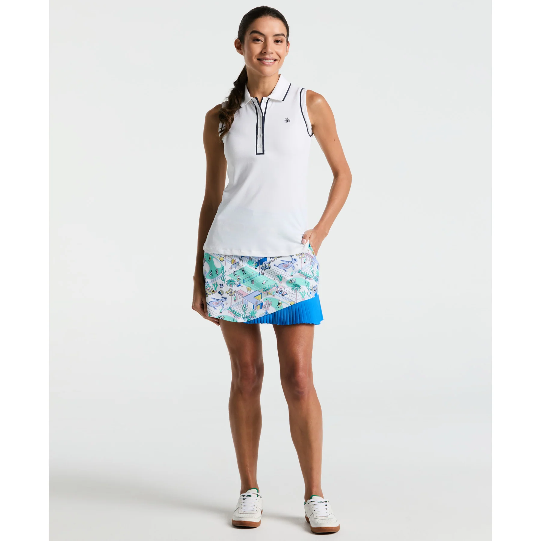 Women's Palm Springs Golf Skort With Elastic Waistband In Bright White