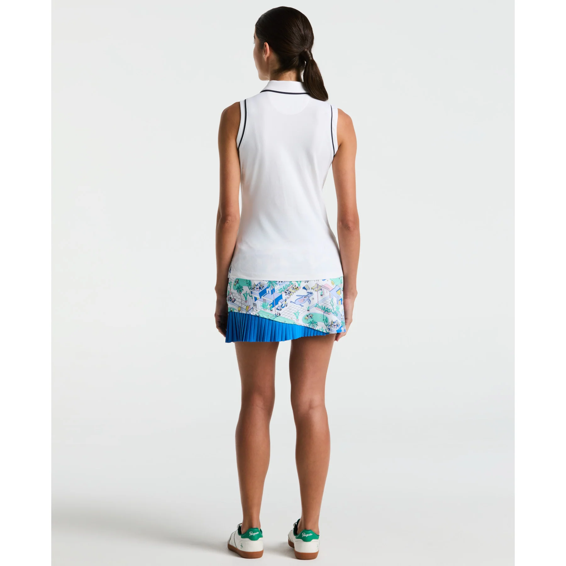 Women's Palm Springs Golf Skort With Elastic Waistband In Bright White - Image 2