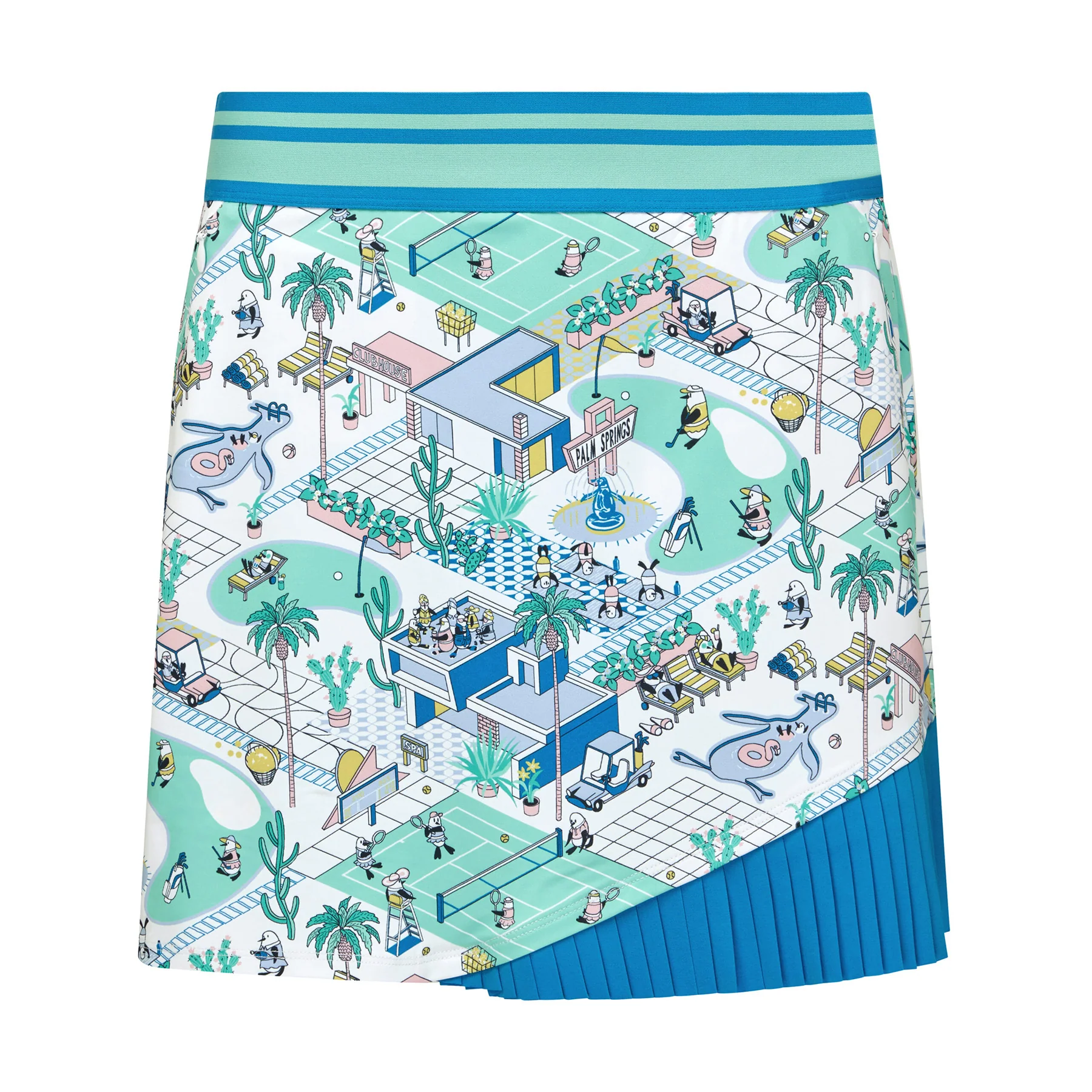 Women's Palm Springs Golf Skort With Elastic Waistband In Bright White - Image 5