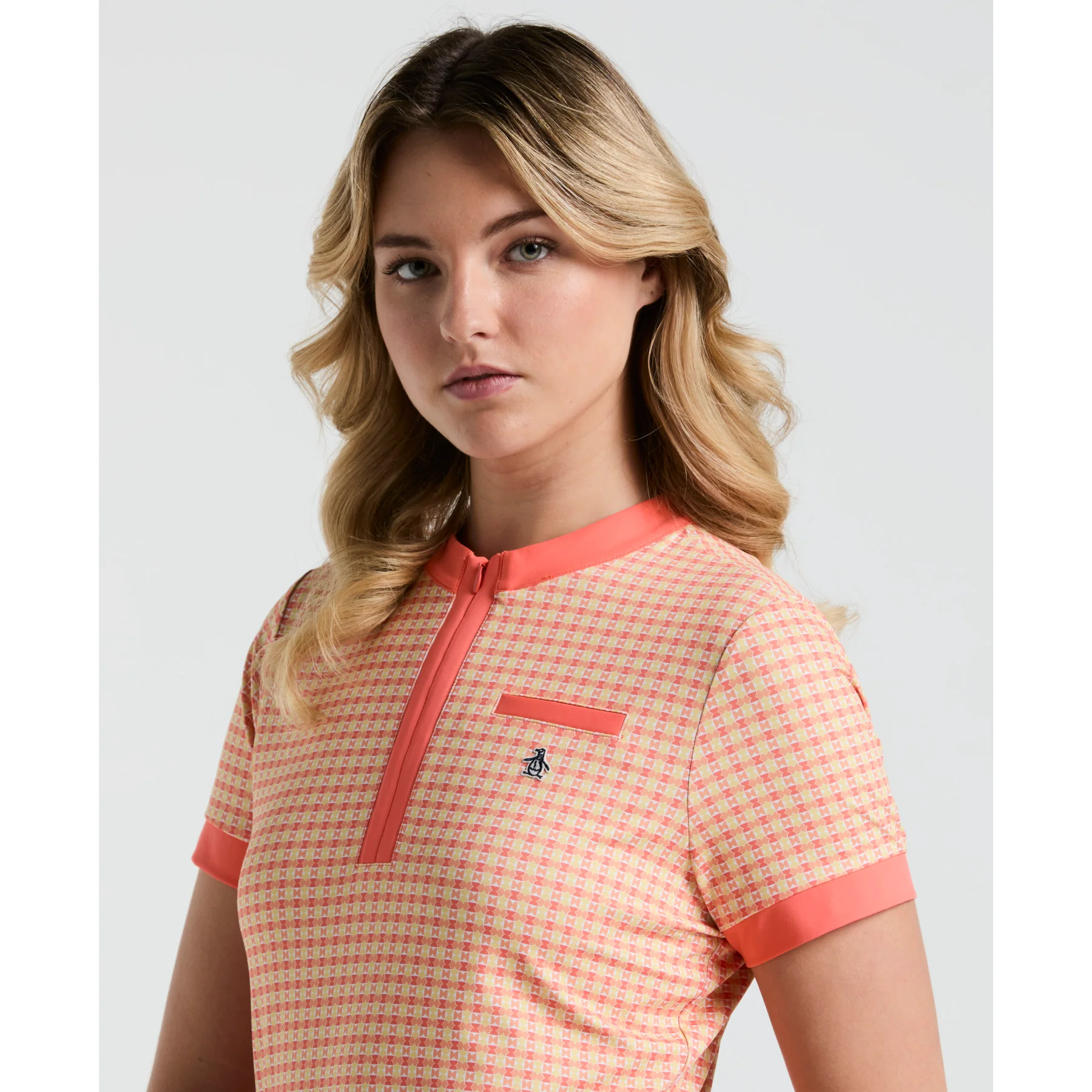 Women's Pete's Bowtie Golf Polo Shirt In Coral Quartz - Image 3