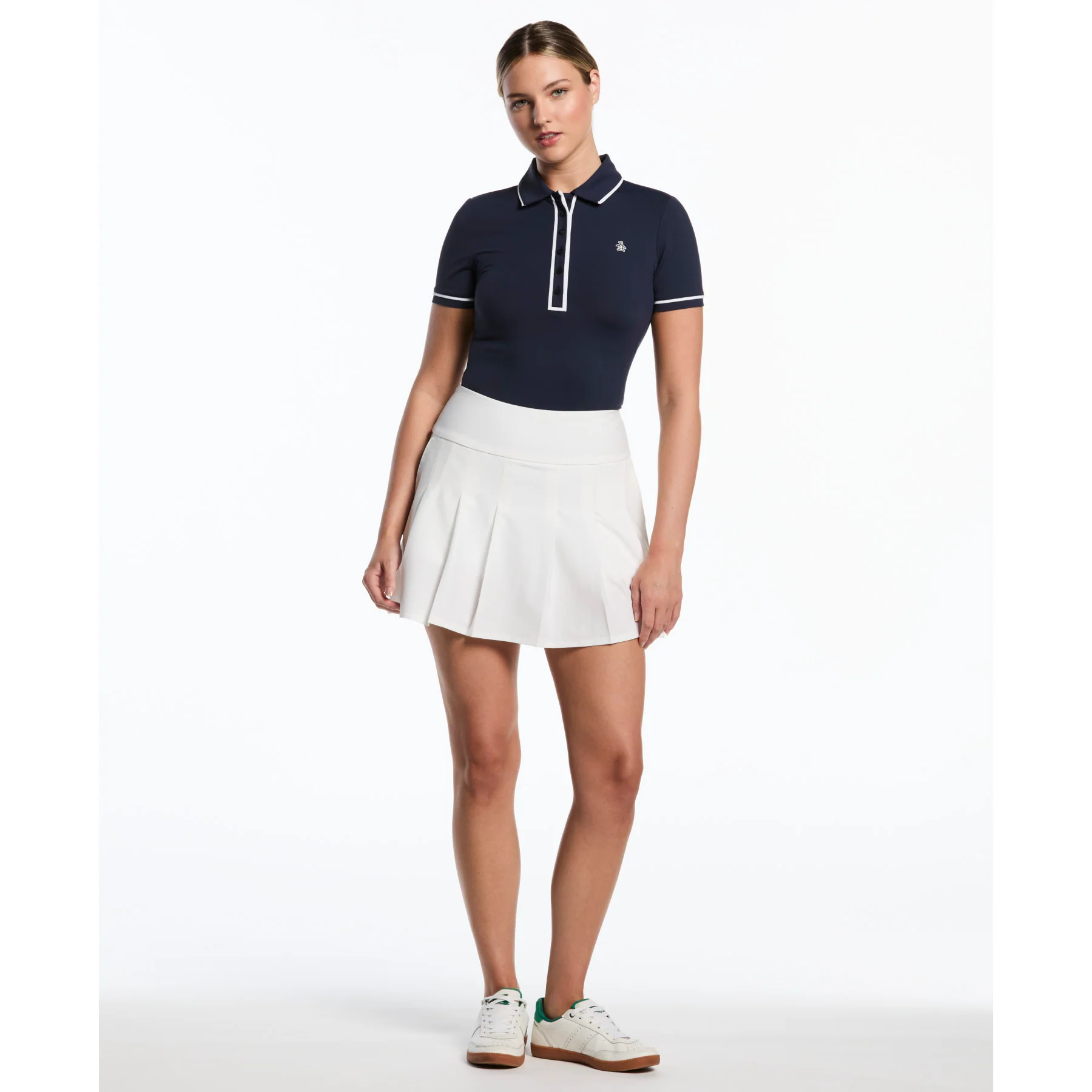 Women's Pleated 17" Golf Skort In Bright White - Image 5
