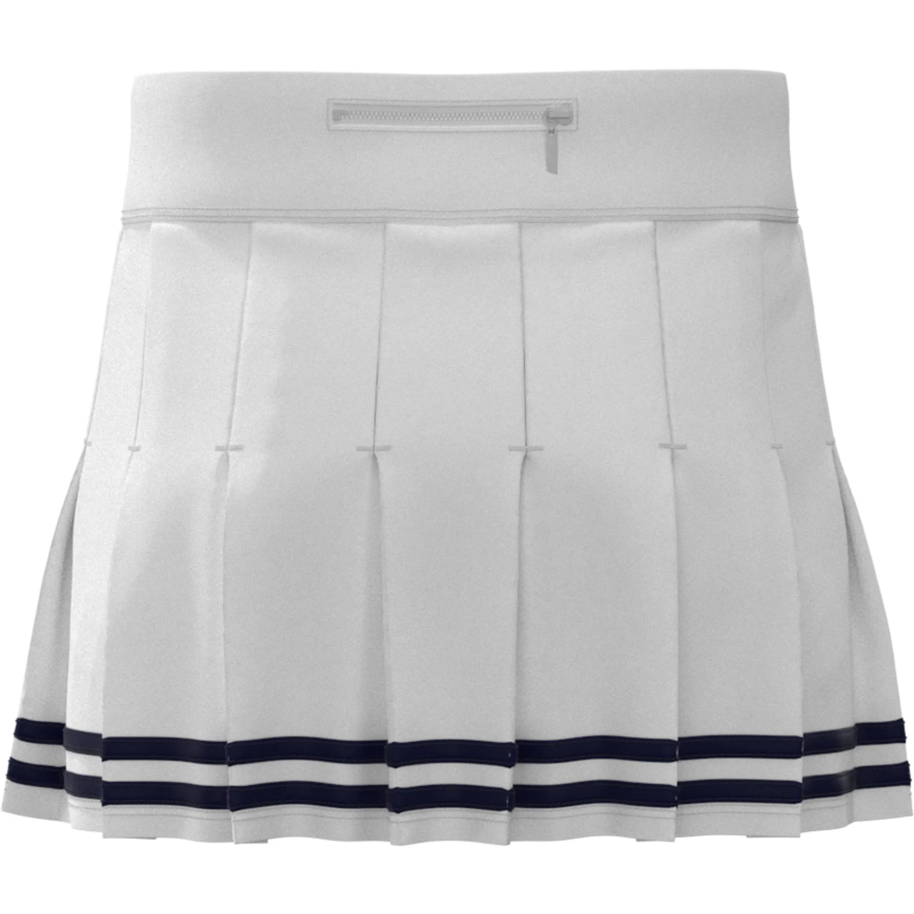 Women's 13" Contrast Hem Pleated Tennis Skort In Bright White - Image 5