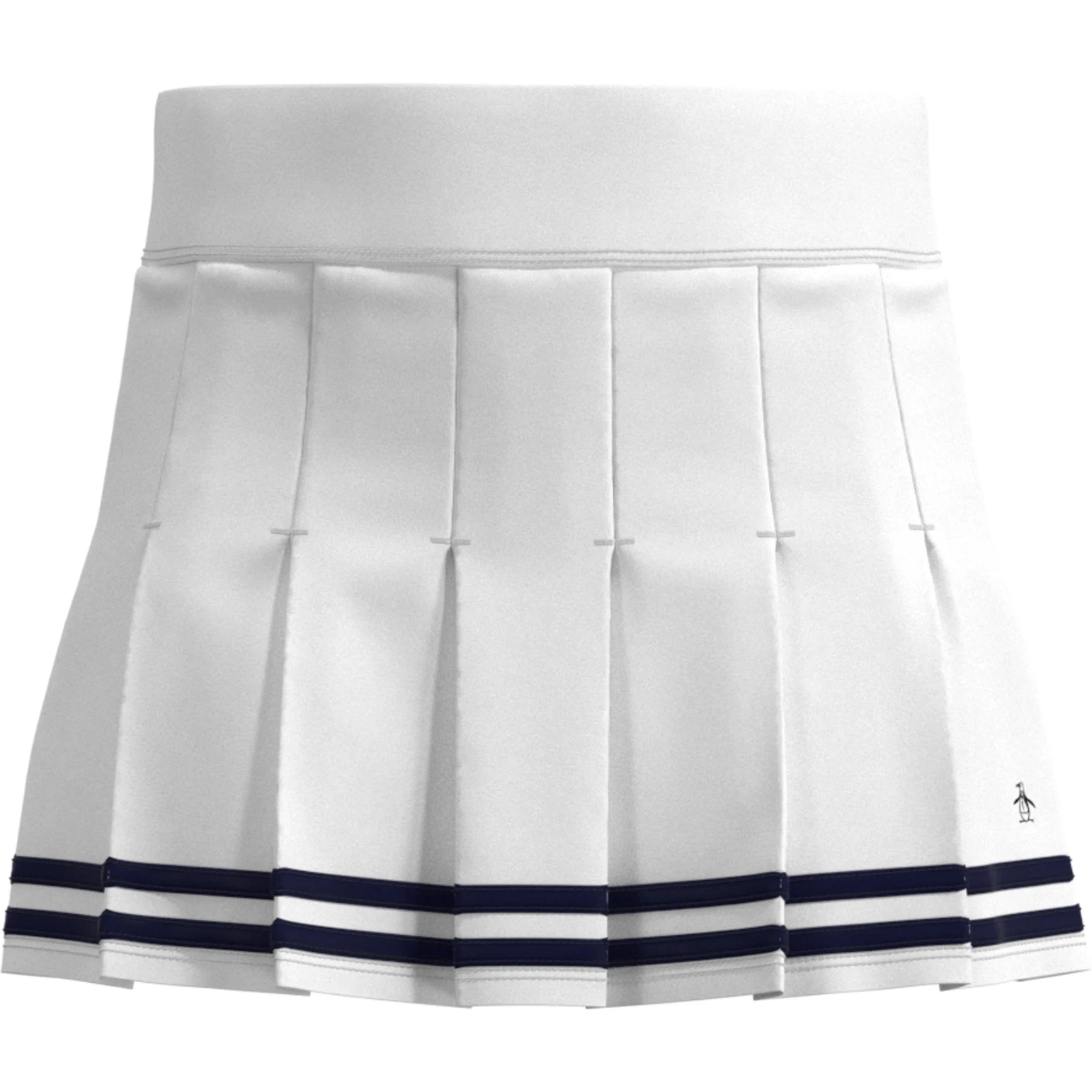 Women's 13" Contrast Hem Pleated Tennis Skort In Bright White - Image 6