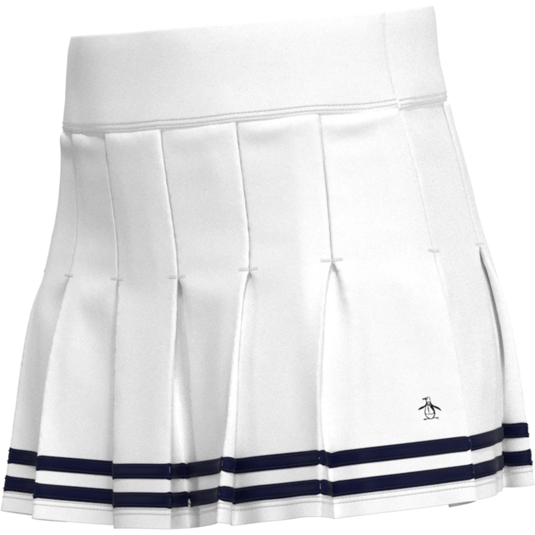 Women's 13" Contrast Hem Pleated Tennis Skort In Bright White - Image 7