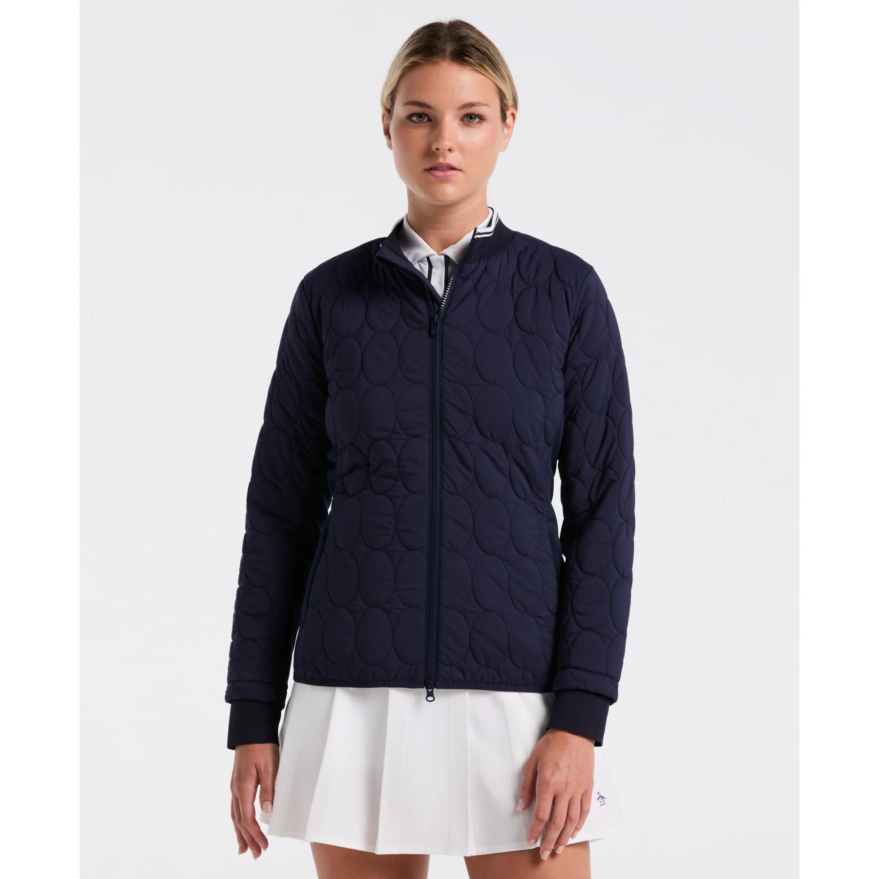 Women's Quilted Golf Puffer Jacket In Black Iris