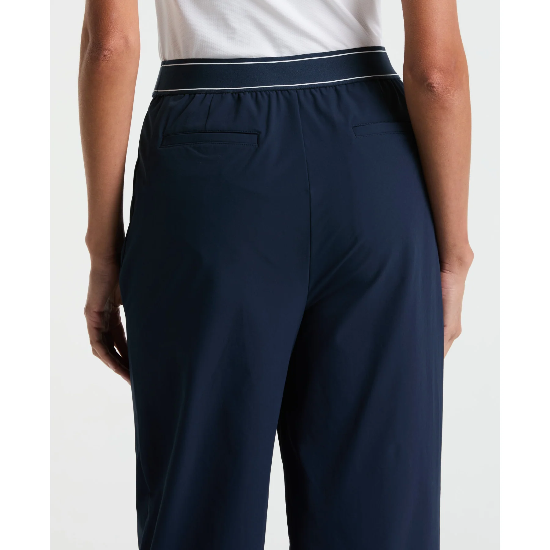 Women's Relaxed Golf Trousers With Elastic Waistband In Black Iris - Image 4