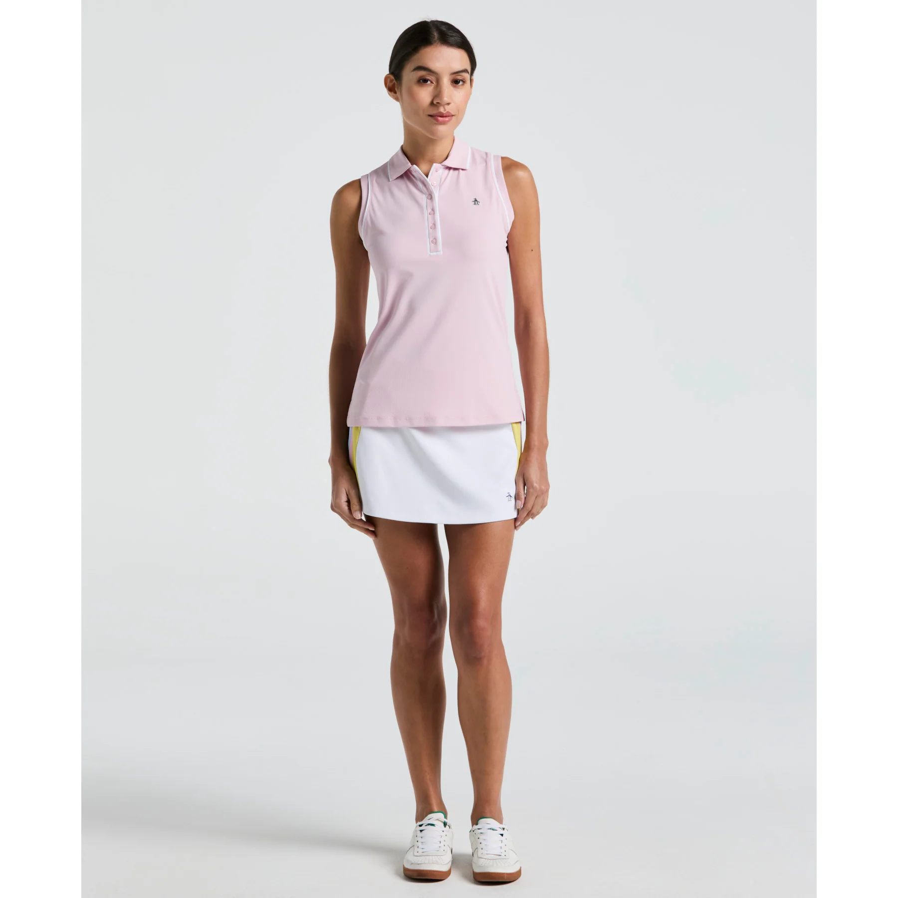 Women's Side Striped Ribbed Tennis Skort In Bright White