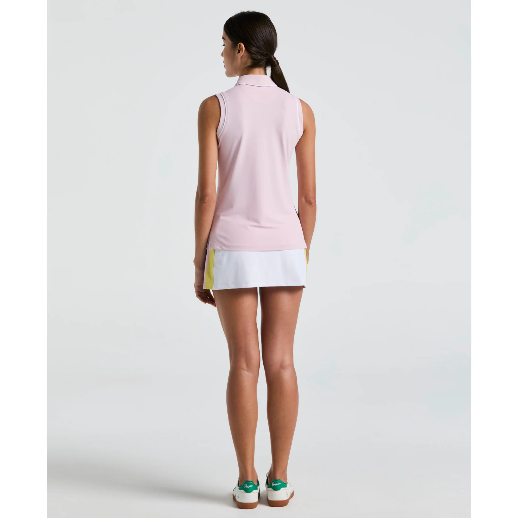 Women's Side Striped Ribbed Tennis Skort In Bright White - Image 2