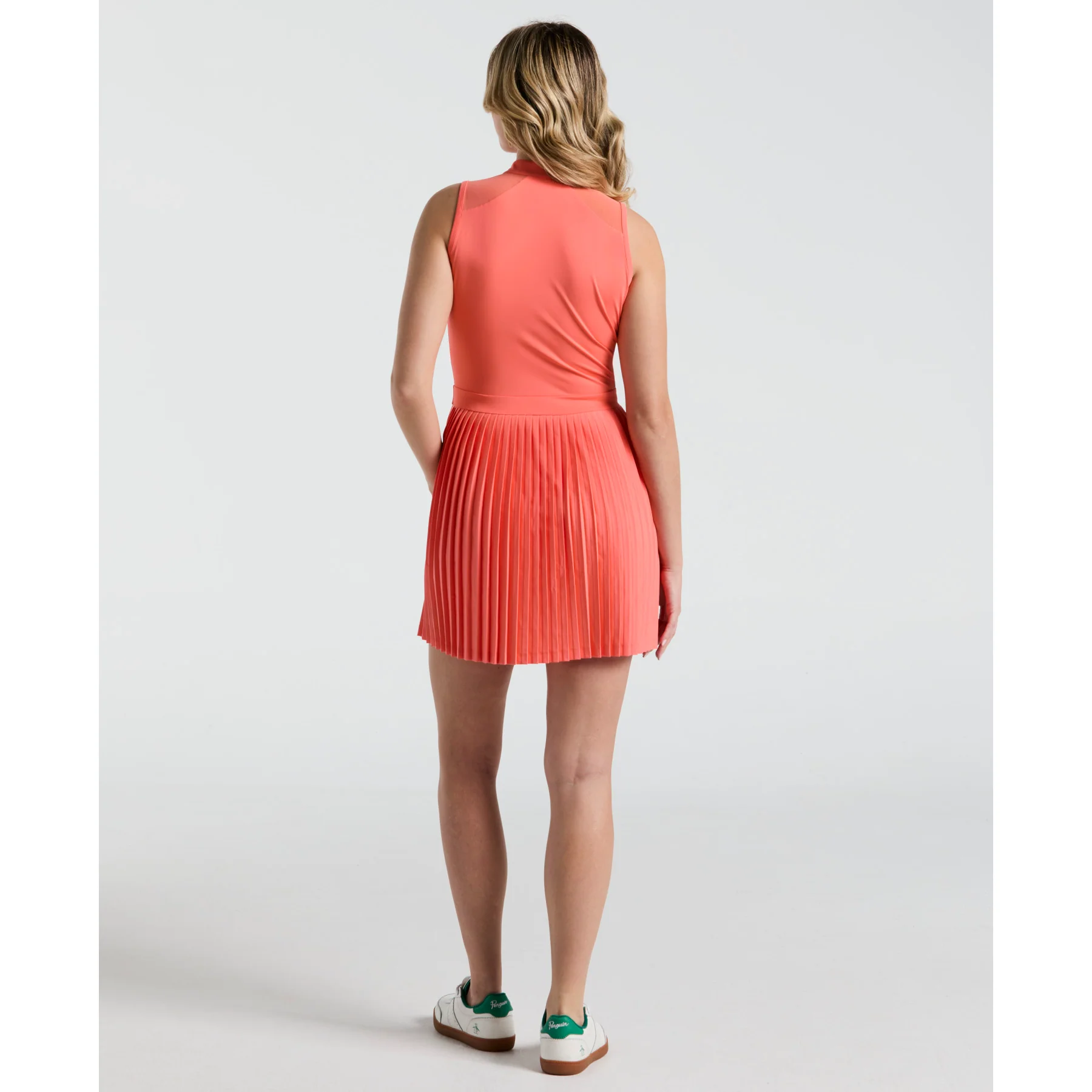 Women's Sleeveless Colour Block Golf Dress In Coral Quartz - Image 2