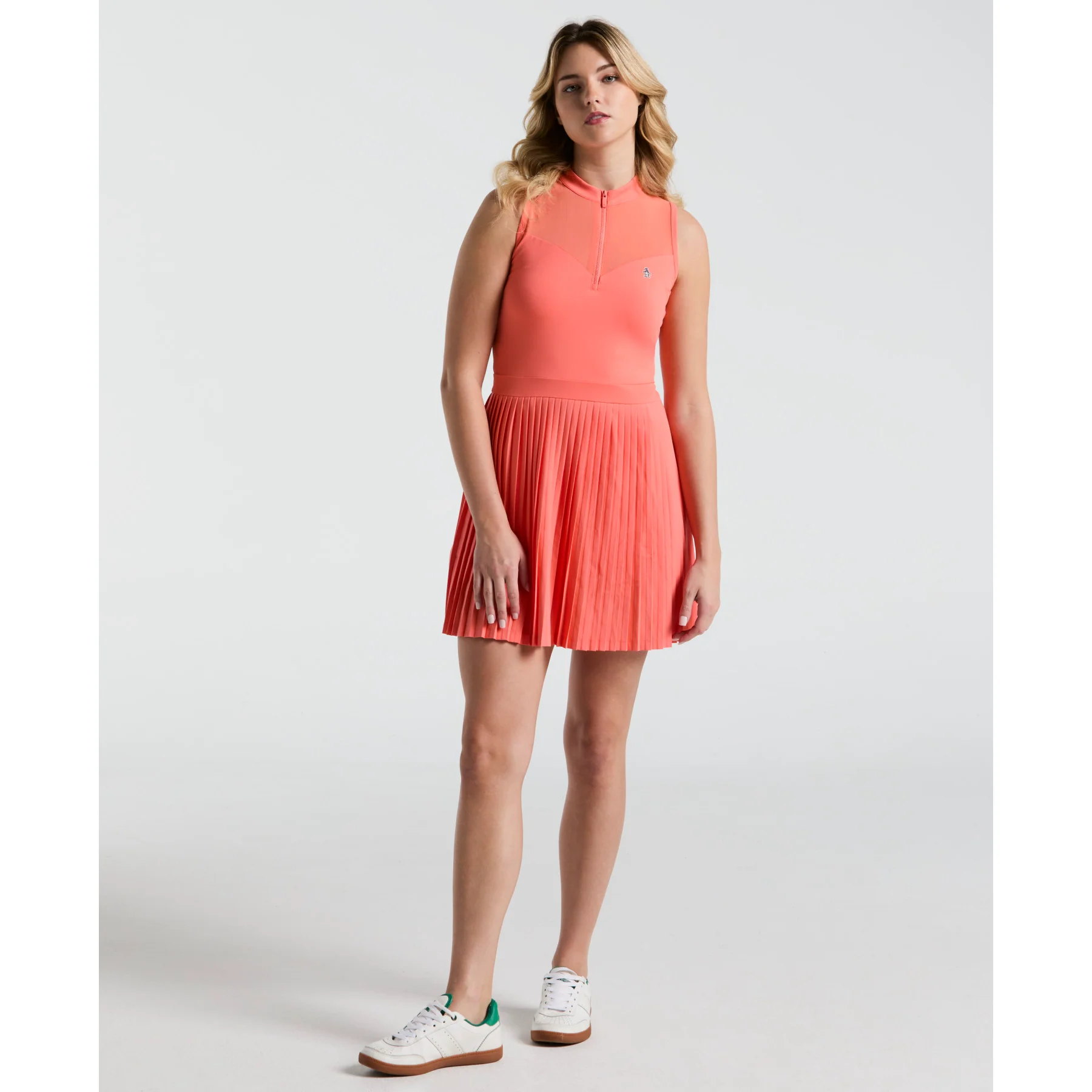 Women's Sleeveless Colour Block Golf Dress In Coral Quartz - Image 3