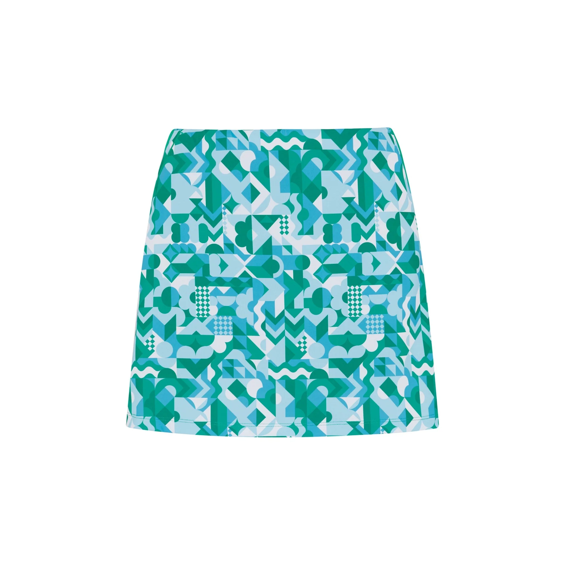 Women's Spliced Geo Golf Skort In Emerald - Image 7