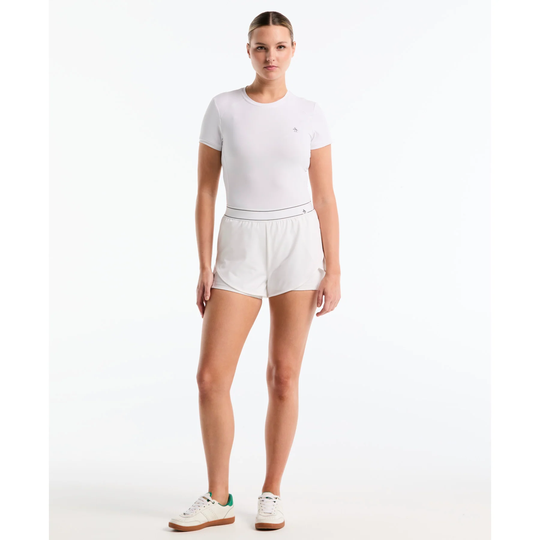 Women's Tennis Short With Striped Pete In Bright White